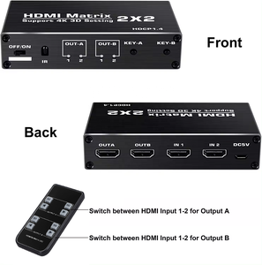 SY <strong>HDMI</strong> <strong>Matrix</strong> 2x2 with IR Remote Control, Support <strong>HDMI</strong> <strong>2</strong>.0b, HDCP2.<strong>2</strong>, HDR10, Ultra HD, 3D <strong>HDMI</strong> SWITCH SPLITTER <strong>2</strong> in <strong>2</strong> OUT - Product Image 2