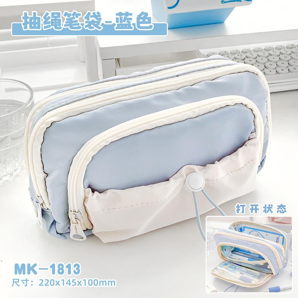 1813 bolsa de lápiz con cordón-azul