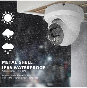 8MP H.265主动威慑POE IP摄像机红色蓝光室内室外可选固定镜头双向音频IP66 4k网络摄像机