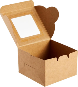 Mini 4x4x2.5 Inch Cake Boxes <strong>Display</strong> <strong>Window</strong> <strong>Custom</strong> Logo Food Safe Small <strong>Box</strong> Packaging UV Coating Matt Lamination Embossing - Product Image 1
