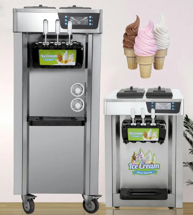 COMERCIAL totalmente automático 3 sabores soft servir sorvete vending frutas iogurte congelado máquina maker para a ideia de pequeno negócio venda