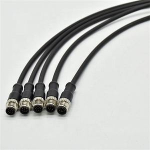 M12 3 5 6 8 12 17พิน A B D Code ตัวผู้สายกันน้ำการปั้น IP67ตรงสัญญาณแผงติด M8 M5 4Pin ขั้วต่อ M12 - Product Image 4