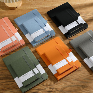 A5A6A7 Leinen waren Cover Notebook Elastic Band Planer Journal Tagebuch Notizbuch mit Stift halter benutzer definierte LOGO School Lieferant