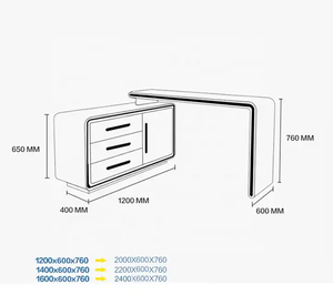 Escritorio de estudio de ordenador al por mayor con estantes de almacenamiento y mesa de escritorio de gabinete para oficina en casa - Product Image 2