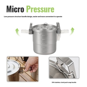 Ngoài Trời Toàn Bộ Xách Tay 304 Thép Không Gỉ Đồ Nấu Nướng Kim Loại Cắm Trại Thiết Bị Nấu Ăn Bền Vững Treo Nồi Nấu Ăn Nồi - Product Image 2