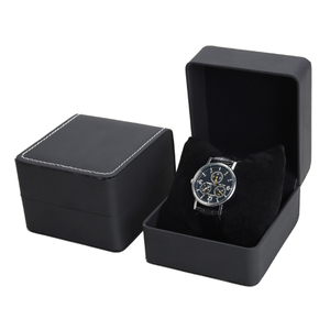 Nhà máy cung cấp biểu tượng tùy chỉnh sang trọng đồng hồ bao bì hộp cao cấp PU da đen đỏ hộp đồng hồ với gối - Product Image 4