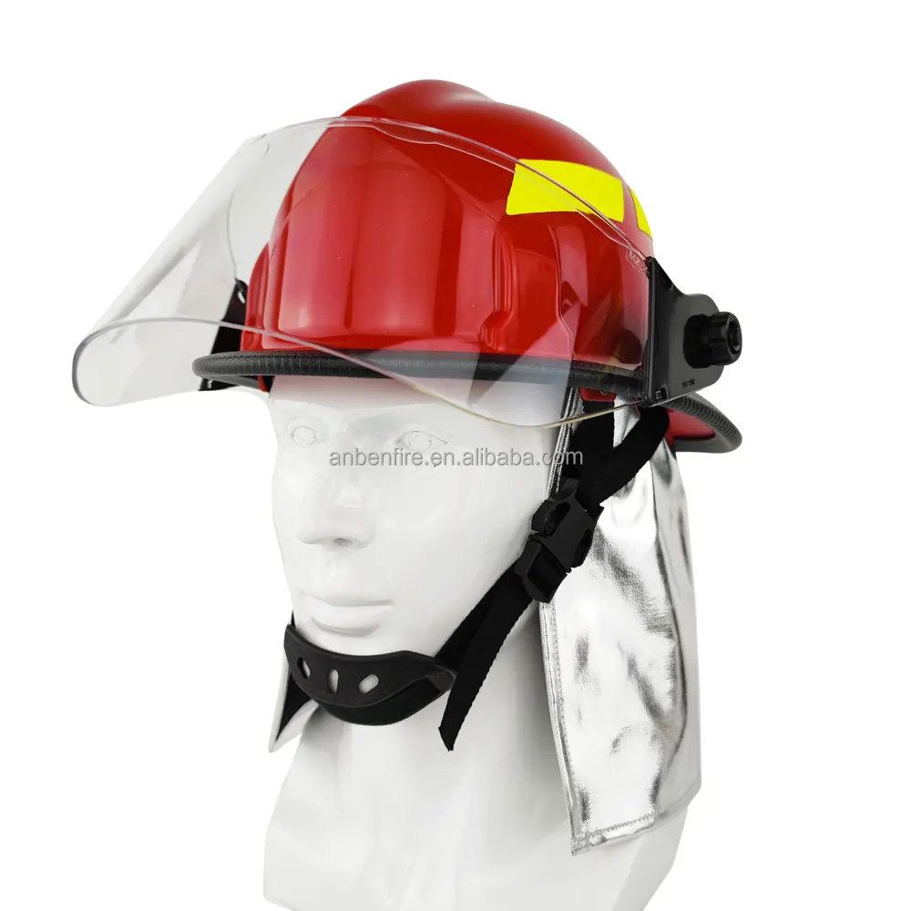 ANBEN FIRE CE รับรอง EN443หมวกกันน็อคดับเพลิง,หมวกกันน็อคดับเพลิงสไตล์อเมริกันโบราณสำหรับนักผจญเพลิง