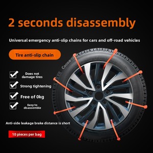 Wholesale Universal Anti-Skid <strong>Tire</strong> Straps Reusable <strong>Tire</strong> Zip Quick Installation Alternative to Snow <strong>Chains</strong> for All Vehicles - Product Image 4