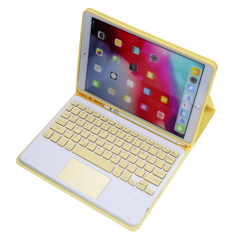 Clavier tactile carré en cuir jaune