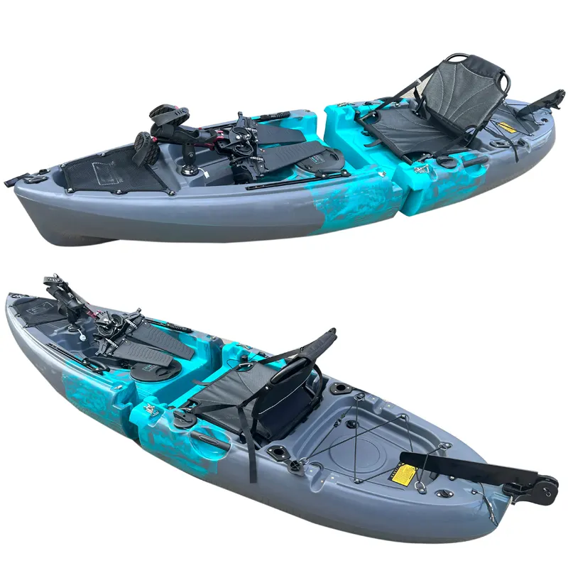 Mới đến 8ft động cơ duy nhất Kayak cá đạp hệ thống ổ đĩa chia Modular câu cá Kayak với bàn đạp cho Đại Dương & hồ & Sông