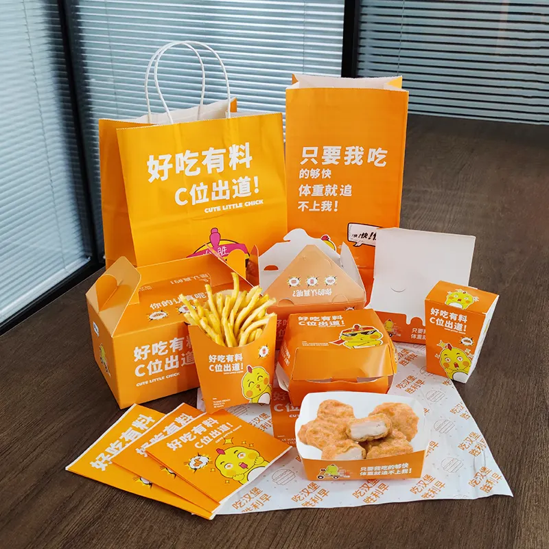 Benutzer definierte Hamburger Burger Box Verpackung, Pommes Frites Verpackung gebrannte Chicken Box, Papier Finger Fast Food Verpackung Box Karton