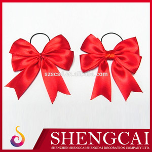 Adjustable Pre-Tied Satin Ribbon <strong>Bow</strong> Tie with <strong>Elastic</strong> <strong>Loop</strong> <strong>Custom</strong> Logo Printed - Product Image 5