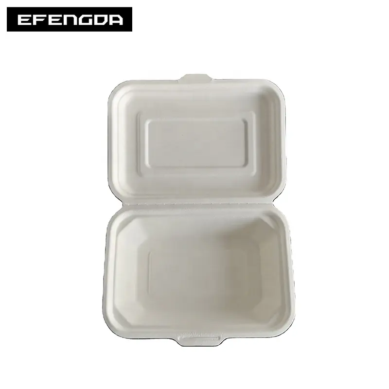 600ML Biodegradable Disposable Food Container Sugarcane Bagasse Packing Box EcoにやさしいTableware Take Away Container