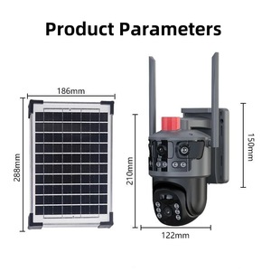 4Lens 3 ekranlar 12MP 6K HD açık gözetim kamera 360 PTZ IP CCTV kablosuz WIFI güneş 4G Sim kart kamera güvenlik - Product Image 3