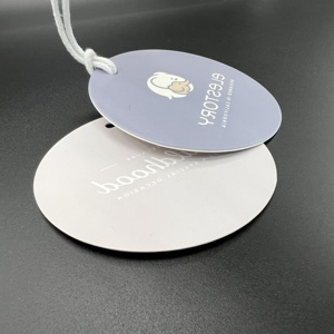 Factory Wholesale Product <strong>Round</strong> <strong>Hang</strong> Tag Custom <strong>Print</strong> Your Brand Name Logo With Hangtags <strong>String</strong> Clothes Hanging Tags for Garment - Product Image 2