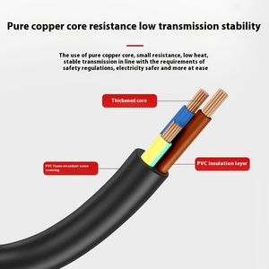 3コア純粋銅3プラグ電源コード大型南アフリカ3 * 0.75mm ² 産業機器用特殊ラインIEC工場直販
