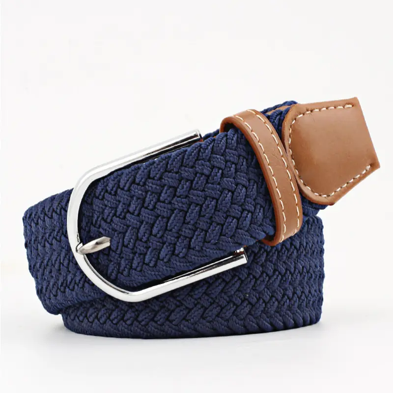 elaastic woven canvas man belt wholesale custom stretch belt available no drilling canvas belt for man