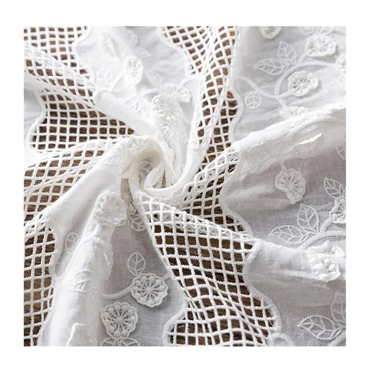 Nigerias neueste 140cm breite wasser lösliche atmungsaktive weiße ausgehöhlte Luxus schöne Baumwoll spitze Stoff