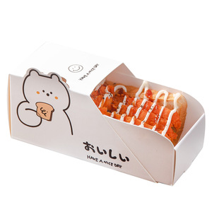 カスタム使い捨てホットドッグ朝食パンランチデザートエッグドロップサンドイッチ紙包装引き出しボックス食品用