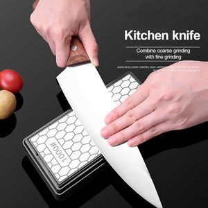 Hai mặt kim cương dao mài 400/1000 Grit đá W/không trượt cơ sở & bìa kim cương sharoening dao - Product Image 3