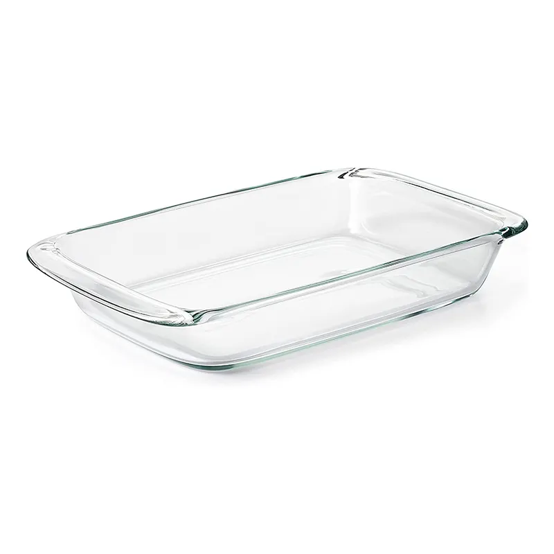 Retângulo de 1l e 2 l, resistente ao calor, grande assador, bandeja para forno, vidro borosilicado seguro, para uso no forno