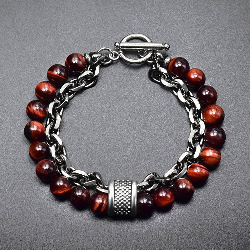 All brown-red tiger eye gun black