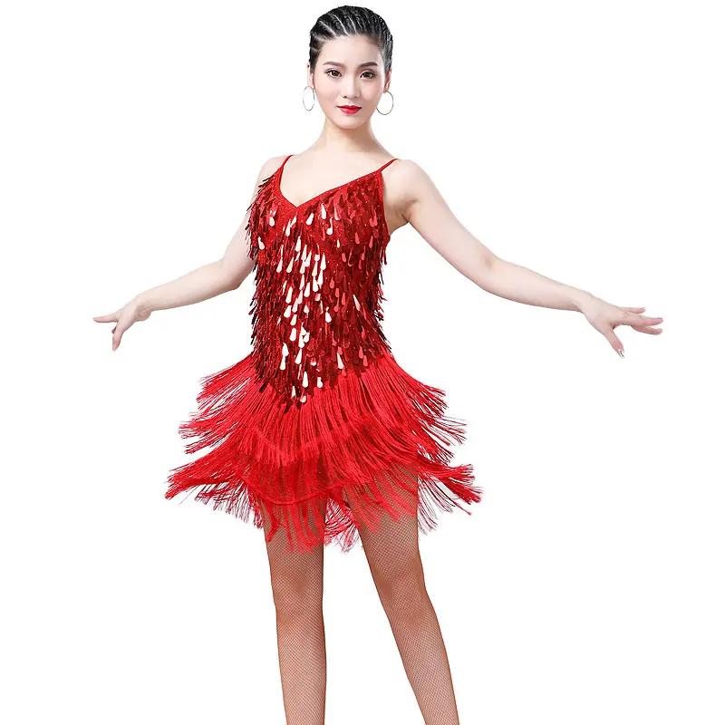 Vêtements de danse de Salsa latine à paillettes pour enfants et adultes, nouvelle collection