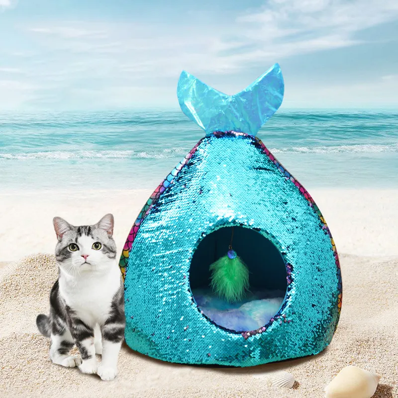 wholesale manufacturer shinning mermaid design cat house