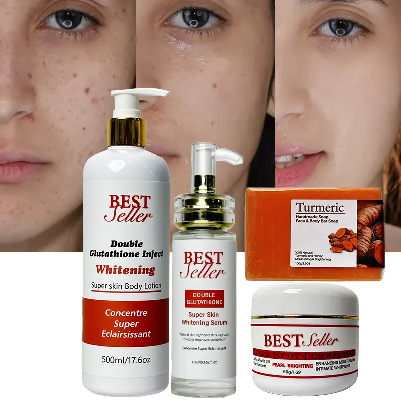 Conjunto de cuidado de la piel para mujeres Vitamina C Suero Blanqueador Tratamiento del acné Ácido hialurónico Belleza Colágeno Loción corporal Otros cosméticos