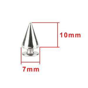 100pcs/lot Alloy <strong>Spikes</strong> Cone <strong>Studs</strong> <strong>Rivet</strong> Bullet <strong>Spikes</strong> Cone Screw <strong>Studs</strong> for Clothes Leathercraft Punk Rock 7x10mm Coned <strong>Spikes</strong>