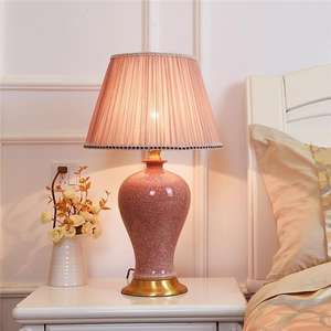 Dẫn đèn bàn American gốm E27 sáng tạo bàn đèn Ice cap cho phòng ngủ phòng khách sạn Văn phòng Phòng phòng đọc sách - Product Image 3