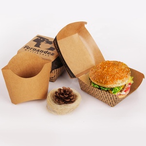 Bán Hot Dùng Một Lần Gà Burger Hộp Kraft Biểu Tượng Tùy Chỉnh In Takeaway Bao Bì Giấy Hộp Bánh Hamburger - Product Image 4