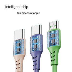 Three-in-One Fast Charging Data Line 3A Android &amp; for <strong>Apple</strong> (Type-C &amp; Liquid Silicone) for Mobile Phone One-Drag 1.2 Charger - Product Image 3