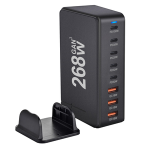 268W USBC充電器タイプCPD100WGaN急速充電USB-C USB-Aポート電話タブレットおよびラップトップ用デスクトップ充電器ステーション - Product Image 2