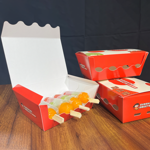 Envío rápido tomates plegables en Palos cadena contenedor de alimentos Bingtanghulu embalaje caja de papel corrugado - Product Image 1