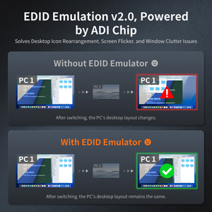 TESmart-Conmutador KVM de 2 puertos HDMI 8K 60HZ, compatible con modo de paso a través de red cableada con función de carga, conmutador KVM EDID 2x1 - Product Image 5