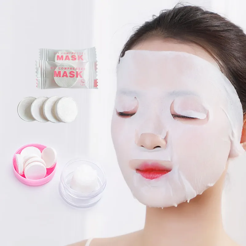 Jetable comprimé beauté masque facial papier soins de la peau hydratant bricolage feuille coton comprimé masque facial