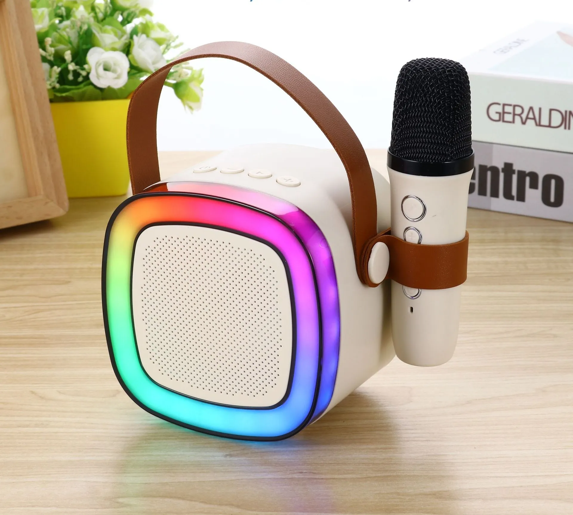 Venda quente KTV Áudio portátil mini alto-falante sem fio Bluetooth com microfone karaoke ao ar livre