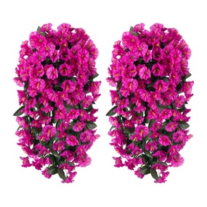 GM 2 ชิ้นผ้าไหมปลอม Fuchsia ทน UV สมจริง Morning Glory ต้นไม้เถาที่ติดตามยาวนานสําหรับแขวนชาวไร่ระเบียงลาน - Product Image 1