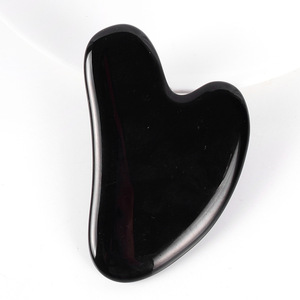 Siyah Gua Sha yüz aracı doğal yeşim taş gugukurulu Gua Sha kazıma masaj aleti SPA yüz gözler için boyun vücut kas Relax - Product Image 3
