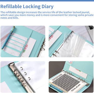100 Day Envelope <strong>Budget</strong> Binder Leather and Paper Cover Event Notepad Money Saving Challenge Book with Lock for <strong>Gift</strong> Giving - Product Image 5