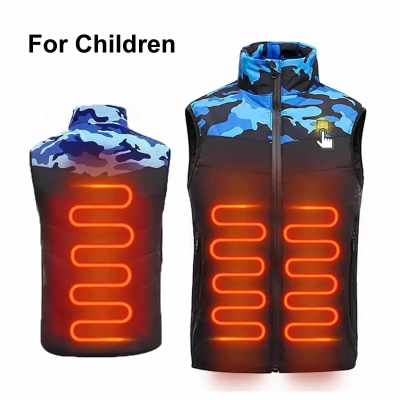 Individuelle Winter elektrische wiederaufladbare USB-Weste Unisex winddicht thermische beheizte Weste für Kinder Jungen Mädchen beheizte Kleidung