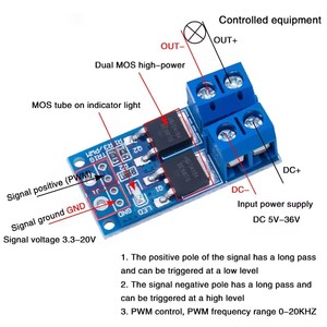 XY-MOS 15A 400W PWM scheda di controllo interruttore elettronico di regolazione MOSFET interruttore di innesco modulo Driver - Product Image 5