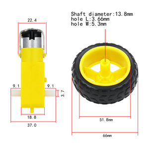 TT Motor Smart Car Roboter Getriebe motor und Rad DIY Kit Smart Car/Robot Car für Arduino - Product Image 2