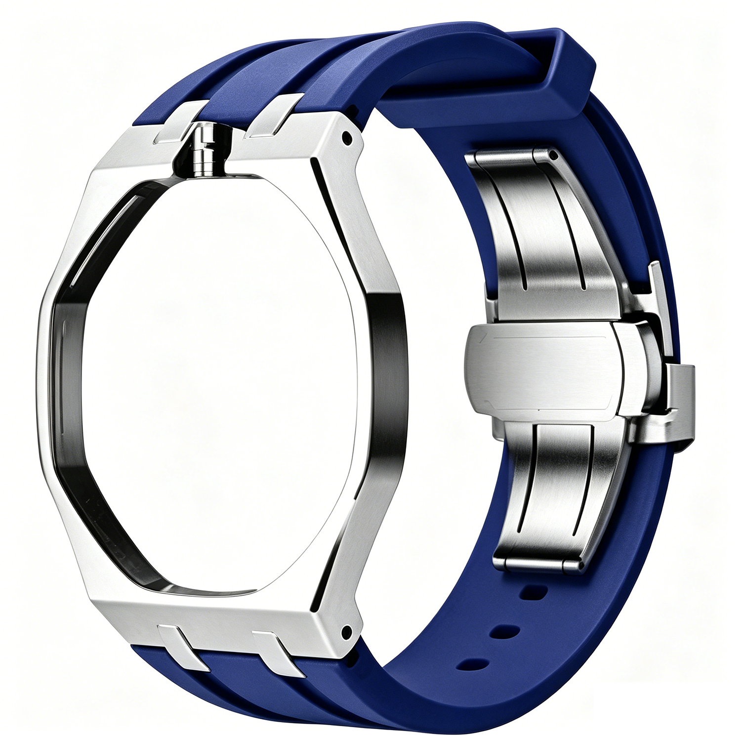 Silver- blue -12 o clock crown