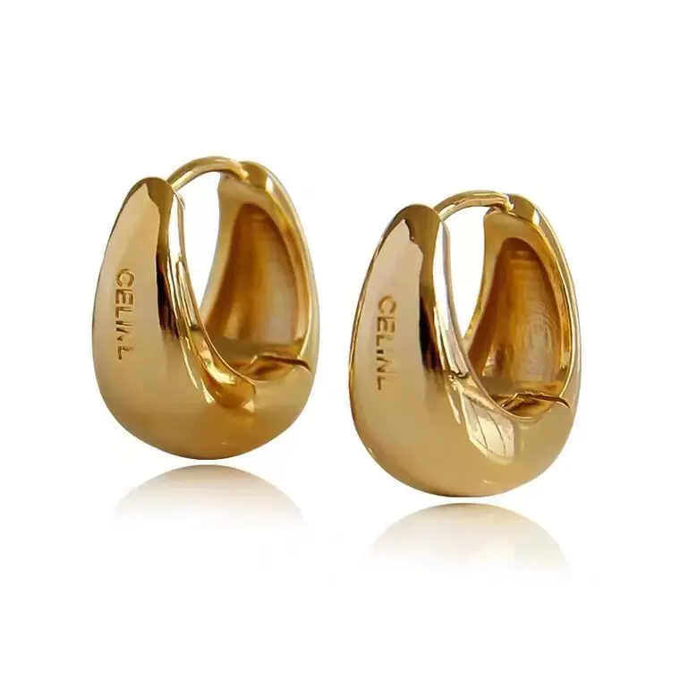Orecchini di fascia alta CE in metallo placcati 18k oro reale femminile orecchini con fibbia a forma di goccia d'acqua