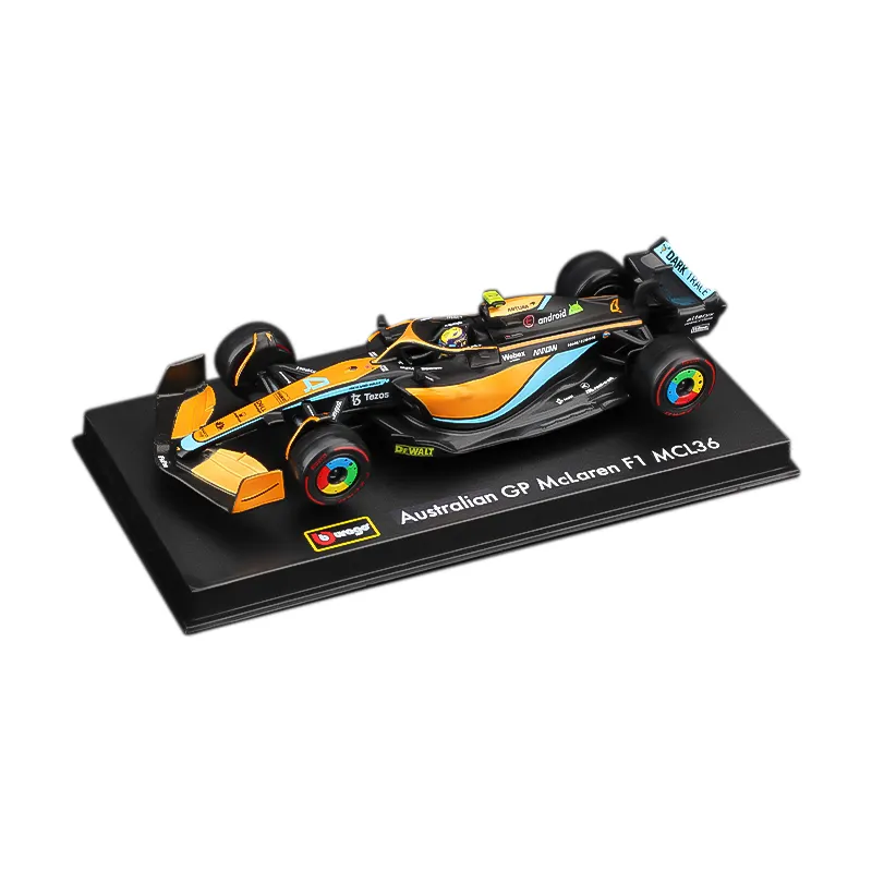 1:43 2022 McLaren MCL36 #3 Daniel Ricciardo #4 Lando Norris aleación vehículo de lujo Diecast coches modelo juguete Fórmula Uno Bburago F1