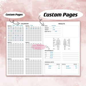 FSC-Cuadernos A5 de cuero personalizados para entrenamiento, diario de fitness y planificador para entrenamientos - Product Image 3