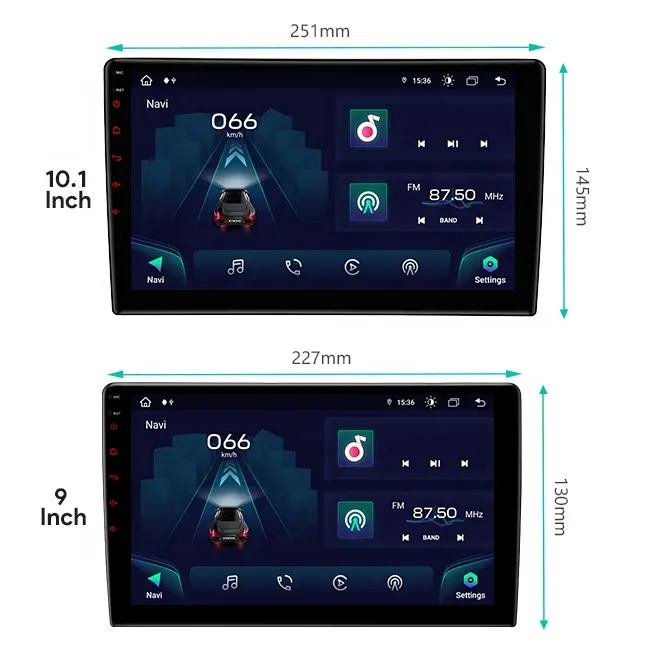 XTRONS 9/10.1 pulgadas Universal doble DIN coche estéreo con Carplay Android Auto navegación GPS coche pantalla Android coche Radio