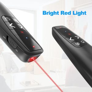 Migliore vendita 2.4GHz USB R400 Wireless presentatore telecomando rosso puntatore Laser penna per Powerpoint PPT - Product Image 5
